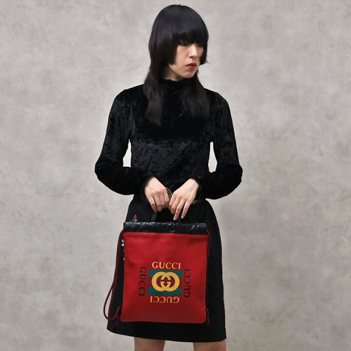 楽天市場】グッチ GUCCI プリント レザー スモール バックパック  