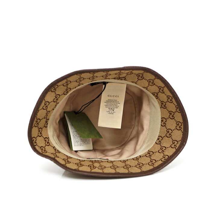 楽天市場】グッチ GUCCI GGキャンバス フェドラ ハット 帽子 ベージュ 