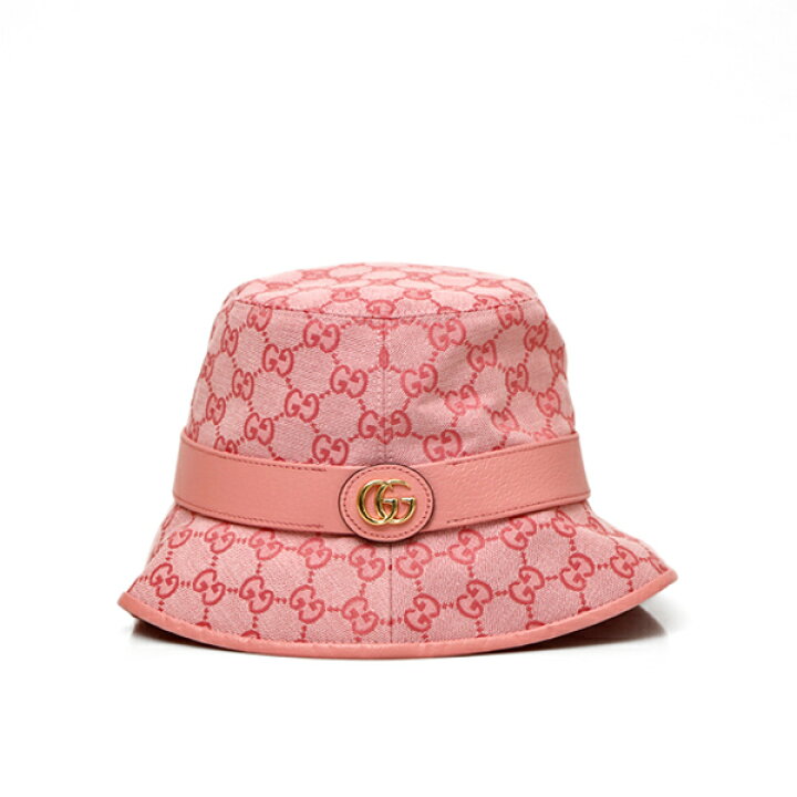 楽天市場】グッチ GUCCI GGキャンバス バケット ハット 帽子 ピンク 