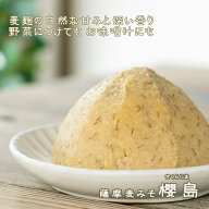 《薩摩麦みそ櫻島（さくらじま）》無添加　国産麦　自然塩　甘口　粒　塩分控えめ　減塩　裸大麦　やさし…
