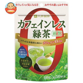三井農林 三井銘茶 カフェインレス緑茶 煎茶 40g×24(6×4)個入｜ 送料無料 茶飲料 粉末 インスタント