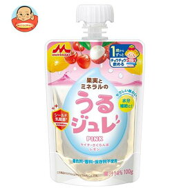 森永乳業 うるジュレ PINK 100gパウチ×36本入×(2ケース)｜ 送料無料 果実 ゼリー飲料 ベビー 赤ちゃん 水分補給 乳酸菌