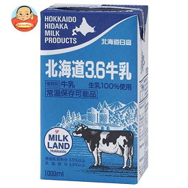 北海道日高牛乳 北海道日高 北海道3.6牛乳 1000ml紙パック×6本入×(2ケース)｜ 送料無料 乳性 牛乳 紙パック