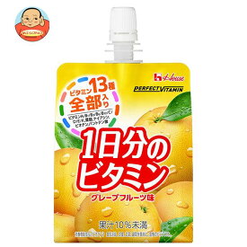 ハウスウェルネス PERFECT VITAMIN(パーフェクトビタミン) 1日分のビタミンゼリー グレープフルーツ味 180gパウチ×24本入×(2ケース)｜ 送料無料 栄養機能食品 ゼリー飲料 ビオチン