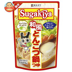 寿がきや SUGAKIYA 和風とんこつ鍋つゆ 750g×10袋入×(2ケース)｜ 送料無料 とんこつ 鍋 スープ だし 調味料 鍋スープ ストレートタイプ