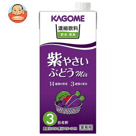 カゴメ 濃縮飲料 紫やさい・ぶどうミックス(3倍希釈) 1L紙パック×6本入｜ 送料無料 野菜ミックス 野菜ジュース 業務用