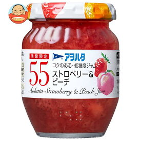 アヲハタ 55 ストロベリー＆ピーチ 150g瓶×12個入｜ 送料無料 一般食品 ジャム 瓶 ミックス