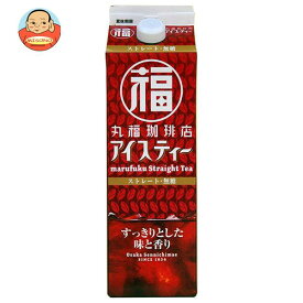 丸福珈琲店 アイスティー ストレート 無糖 1000ml紙パック×6本入×(2ケース)｜ 送料無料 紅茶 アイスティー 無糖 ストレートティー 紙パック 1L 1l