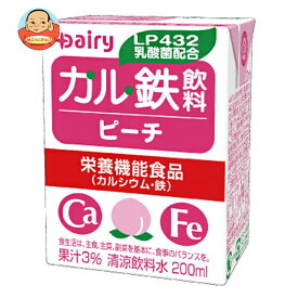 南日本酪農協同 デーリィ カル鉄飲料 ピーチ 200ml紙パック×18本入×(2ケース)｜ 送料無料 栄養機能食品 カルシウム 鉄分 もも