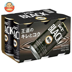 UCC BLACK(ブラック) 無糖(6缶パック) 185g缶×30(6×5)本入｜ 送料無料 缶コーヒー コーヒー 珈琲 ブラック