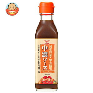 ハグルマ JAS特級 国産野菜・果実使用 中濃ソース 200ml瓶×12本入| 送料無料 国産 野菜 中濃 ソース 調味料
