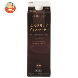 【賞味期限2024.06.22かそれ以降】ウエシマコーヒー ネルドリップアイスコーヒー無糖 1000ml紙パック×6本入｜ 送料無料 コーヒー 無糖 紙パック 1L