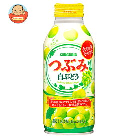 サンガリア つぶみ 白ぶどう 380gボトル缶×24本入×(2ケース)｜ 送料無料 果粒入り 果汁飲料 グレープ