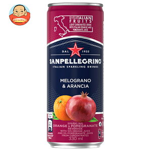 日仏貿易 サンペレグリノ メログラーノアランチャ(ザクロ&オレンジ) 330ml缶×24本入×(2ケース)| 送料無料 炭酸 果実飲料 フルーツ 缶 オレンジ ザクロ