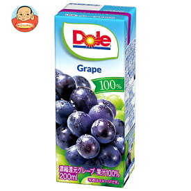 雪印メグミルク Dole(ドール) グレープ 100% 200ml紙パック×18本入｜ 送料無料 グレープ ぶどう 果汁100% ジュース