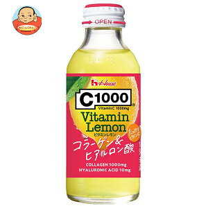 ハウスウェルネス C1000 ビタミンレモン コラーゲン&ヒアルロン酸 140ml瓶×30本入| 送料無料 c1000 炭酸飲料 ビタミン 果実飲料 レモン 瓶