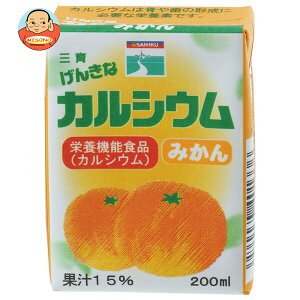 三育フーズ げんきなカルシウム みかん 200ml紙パック×24(12×2)本入×(2ケース)| 送料無料 果実飲料 紙パック