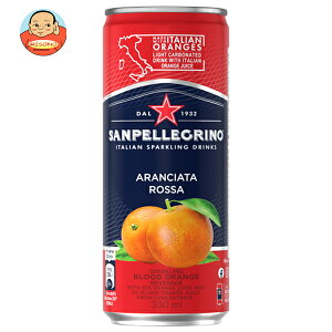 【賞味期限2025.11.30かそれ以降】日仏貿易 サンペレグリノ アランチャータ・ロッサ (ブラッドオレンジ) 330ml缶×24本入×(2ケース)| 送料無料 炭酸飲料 果実飲料 フルーツ 缶 おれんじ