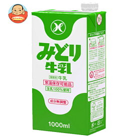 九州乳業 LL みどり牛乳 1000ml紙パック×12(6×2)本入×(2ケース)｜ 送料無料 牛乳 乳酸 みどり ロングライフ 常温保存可