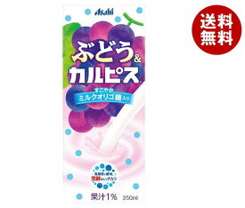 アサヒ飲料 ぶどう＆カルピス 250ml紙パック×24本入×(2ケース)｜ 送料無料 果汁 巨峰