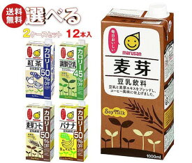 マルサンアイ 豆乳飲料 選べる2ケースセット 1000ml紙パック×12(6×2)本入