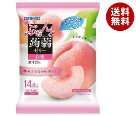 オリヒロ ぷるんと蒟蒻ゼリー 白桃 20gパウチ×6個×24袋入×(2ケース)｜ 送料無料 生菓子 こんにゃくゼリー もも 桃
