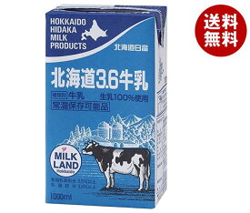 北海道日高牛乳 北海道日高 北海道3.6牛乳 1000ml紙パック×6本入×(2ケース)｜ 送料無料 乳性 牛乳 紙パック