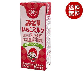 九州乳業 みどり いちごミルク 200ml紙パック×24本入｜ 送料無料 乳性飲料 苺