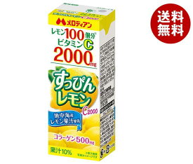 メロディアン すっぴんレモンC2000 200ml紙パック×24本入｜ 送料無料 果汁 れもん