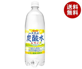 サンガリア 伊賀の天然水 炭酸水 レモン 1Lペットボトル×12本入｜ 送料無料 炭酸水 炭酸 ソーダ 割り材 天然水 スパークリング