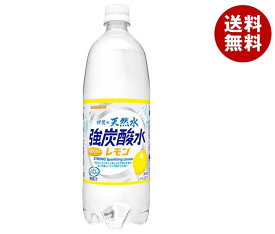 サンガリア 伊賀の天然水 強炭酸水 レモン 1Lペットボトル×12本入×(2ケース)｜ 送料無料 炭酸飲料 炭酸水 強炭酸 PET