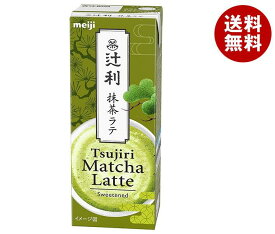 【送料無料・メーカー/問屋直送品・代引不可】明治 辻利 抹茶ラテ 200ml紙パック×24本入×(2ケース)｜ 乳飲料 抹茶 ミルク