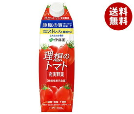 伊藤園 理想のトマト(屋根型) 1L紙パック×12(6×2)本入×(2ケース)｜ 送料無料 トマトジュース 食塩無添加 トマト 野菜ジュース