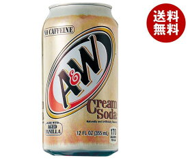 シーエフシージャパン A&W クリームソーダ 355ml缶×24(12×2)本入｜ 送料無料 ソーダ 炭酸 バニラフレーバー アメリカ