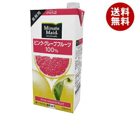 コカコーラ ミニッツメイド ピンクグレープフルーツ100% 1L紙パック×12(6×2)本入×(2ケース)｜ 送料無料 グレフル 果汁100%