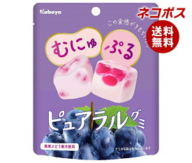 【全国送料無料】【ネコポス】カバヤ ピュアラルグミ ぶどう 58g×8袋入｜ お菓子 グミ 袋 グレープ 葡萄 ぶどう PURERAL