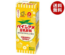 マルサンアイ 豆乳飲料 パインアメ 200ml紙パック×24本入｜ 送料無料 豆乳 パインアップル フルーツ