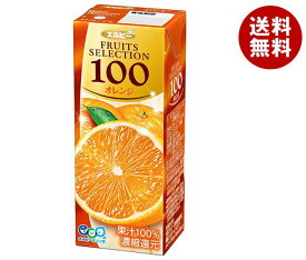 エルビー フルーツセレクション オレンジ100% 200ml紙パック×24本入×(2ケース)｜ 送料無料 果実飲料 ジュース オレンジジュース
