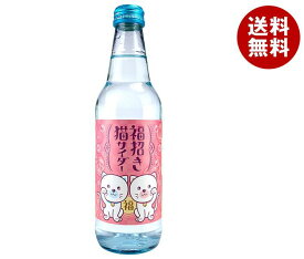 木村飲料 福招き猫サイダー 340ml瓶×20本入×(2ケース)｜ 送料無料 炭酸飲料 サイダー