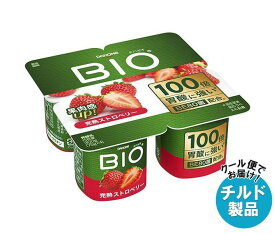 【チルド(冷蔵)商品】ダノンジャパン ダノンビオ BIO 完熟ストロベリー (75g×4)×6個入×(2ケース)｜ 送料無料 ダノン ヨーグルト ストロベリー いちご 苺 ダノンヨーグルト