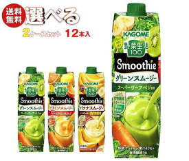 カゴメ 野菜生活100 Smoothie(スムージー) 選べる2ケースセット 1000g紙パック×12(6×2)本入｜ 送料無料 スムージー 野菜 果汁 ミックス