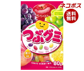 【全国送料無料】【ネコポス】春日井製菓 つぶグミ 80g×6袋入｜ お菓子 グミ 袋 硬め食感 5種のフルーツ味