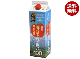 青研 葉とらずりんごジュース 葉とらずりんご100 1L紙パック×12本入×(2ケース)｜ 送料無料 りんごジュース リンゴジュース アップルジュース