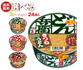 日清食品 日清のどん兵衛ミニ 選べる2ケースセット ×24(12×2)個入｜ 送料無料 きつねうどん 天ぷらそば 肉うどん インスタント麺 即席
