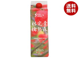 青森県りんごジュース シャイニー 青森完熟林檎 1L紙パック×6本入×(2ケース)｜ 送料無料 りんごジュース リンゴジュース アップルジュース 果汁100%