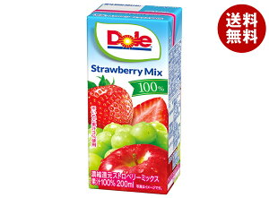 雪印メグミルク Dole(ドール) ストロベリーミックス100% 200ml紙パック×18本入×(2ケース) メーカー 問屋直送| 送料無料 いちご 苺 果汁100% ジュース