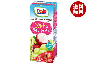 雪印メグミルク Dole(ドール) World Fruits Journey ソルト&ライチミックス 200ml紙パック×18本入×(2ケース) メーカー 問屋直送| 送料無料 ライチ 台湾産 濃縮還元 加糖 ぶどう りんご 果汁100%