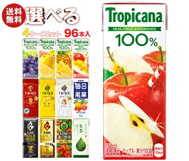 キリン トロピカーナ100%ジュース 午後の紅茶 FIRE(ファイア) 生茶 毎日果菜など選べる4ケースセット 250ml・200ml紙パック×96(24×4)本入｜ 送料無料 フルーツ 紅茶 コーヒー 珈琲