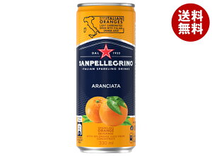 日仏貿易 サンペレグリノ アランチャータ (オレンジ) 330ml缶×24本入×(2ケース)| 送料無料 炭酸飲料 果実飲料 フルーツ 缶