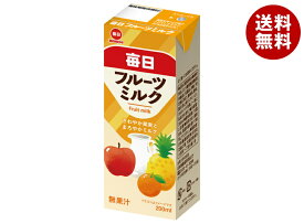 毎日牛乳 毎日フルーツミルク 200ml紙パック×24本入×(2ケース)｜ 送料無料 ミックス 乳性